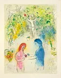 Marc Chagall, Aus: Daphnis und Chloé (Titelblatt), 1961, Farblithographie auf Arches-Velin