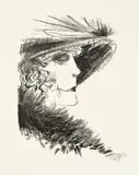 Otto Dix, Dame mit Reiher, 1923, Lithographie auf dünnem Papier