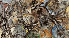 Antonius Hoeckelmann, Ohne Titel, 1983, Tusche, Gouache, Farbkreide, Graphit und Deckweiß auf Papier