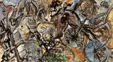 Antonius Hoeckelmann, Ohne Titel, 1983, Tusche, Gouache, Farbkreide, Graphit und Deckweiß auf Papier