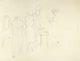 Vier Figuren am Blumenstand by George Grosz, 1929, Bleistift auf Papier, sold May 2008