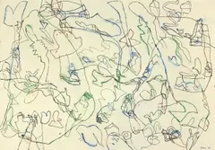 Jan Voss, Ohne Titel, 1979, Aquarell auf Baumwolle