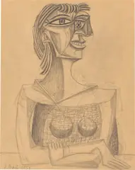 A. R. Penck, Ohne Titel, 1958, Bleistift auf bräunlichem Papier