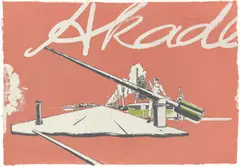 Neo Rauch, Die Zufahrt (Die Einfahrt), 1997, Farbserigrafie auf Velin