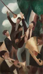 Dan Van Severen, Jazzkapelle, Öl auf Leinwand