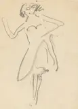 Tänzerin by Ernst Ludwig Kirchner, Um 1910, Kreide auf Papier (aus einem Skizzenbuch), sold Jun 2019
