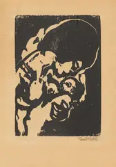 Junge Mutter by Emil Nolde, 1917, Holzschnitt auf Karton, sold Jun 2017