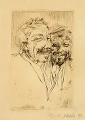 Lumpen by Emil Nolde, 1898, Kaltnadel auf Velin, sold Nov 2010