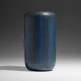 Rare vase with conventionalized design by Arthur Hennessey and Sarah Tutt for Marblehead Pottery, 1908-16, glazed earthenware, sold Sep 2022