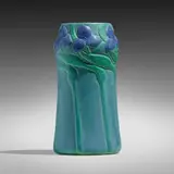 Early vase with trillium, 1902 by Artus Van Briggle for Van Briggle Pottery, 1902, glazed earthenware, sold Sep 2022