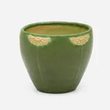 Wilhelmina Post for Grueby Faience Company, Rare cabinet vase with daisies