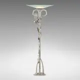 Albert Paley, Millennium floor lamp, 1999, formed, fabricated, and painted carbon steel, frosted glass