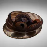 Dale Chihuly, Black Basket Set with Orange Lip Wraps