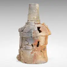 Peter Voulkos, Important and Rare Stack, 1998, anagama-fired Shigaraki clay