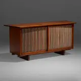 Sliding Door cabinet by George Nakashima, 1966, American black walnut, sold May 2022