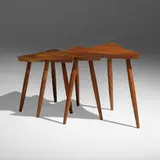 Amoeba tables, set of three by George Nakashima, 1976, American black walnut, sold May 2022