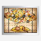 Judith Schaechter, Donkey Ducky Dream, 2003, sandblasted, engraved, and enameled stained glass, copper foil, paint, aluminum lightbox