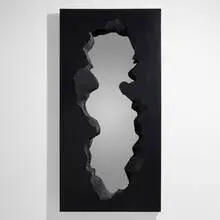 Snarkitecture, Broken Mirror (Black), 2021, lacquered polyurethane, mirrored glass