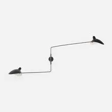 Appliqué simple à deux bras by Serge Mouille, enameled steel and aluminum, brass, sold Jun 2025