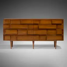 Gio Ponti, Cabinet, model 2161, c. 1950, Italian walnut
