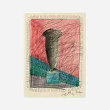 Wendell Castle, Sketch for Rutabureau, 1994, watercolor and pencil on illustration board
