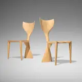 Michael Coffey, Whaleback chairs, pair, 1990 / 1993, laminated and sculpted maple