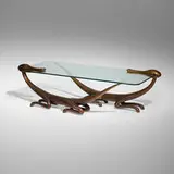 Dragon table by Judy Kensley McKie, 1997, patinated bronze, glass, sold Jun 2025