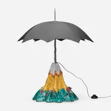 Lapo Binazzi, Paramount lamp, 1970, glazed earthenware, nylon, chrome-plated steel