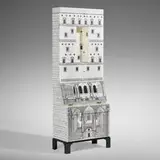 Piero Fornasetti, Architettura trumeau, screenprint transfer on wood and steel, lacquered wood, glass, brass