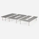 Rirkrit Tiravanija, Untitled (The Future will be Chrome) I.O.U. benches, set of three, 2012, mirror polished stainless steel