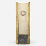 Faye Toogood, Caged Elements chair, 2013, brass-plated stainless steel, marble, foam rubber