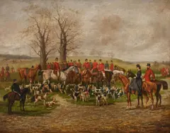 The hunt by John Cassidy, oil on panel, sold May 2017
