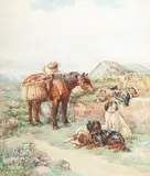 James Hardy Jnr, After the Shoot, watercolour