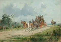 George Wright, 'Coach and Four', oil on canvas