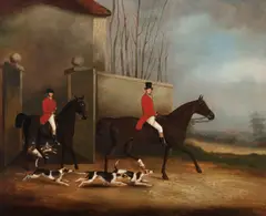 Edwin Cooper, Unkenneling the Hounds, oil on canvas