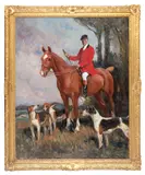Frederick Whiting, Portrait of Robert Henry Harries, MFH 1902 - 1914, Carmarthenshire Hunt, oil on canvas