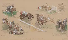 Gilbert Joseph Holiday, 'Scribbles of National Spills', watercolour and pencil