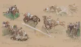 Gilbert Joseph Holiday, 'Scribbles of National Spills', watercolour and pencil