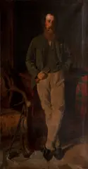 Edward Augustus Gifford, Full length portrait of Alexander William MacDougall depicted with his hunting horn and crop., oil on canvas