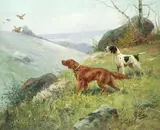 Eugène Petit, A study of gun dogs, oil on canvas