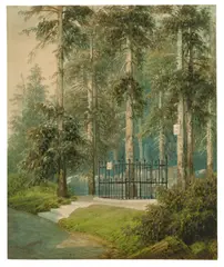 Karl Eduard Biermann, Die Friedrich-Wilhelm-Tanne, 1860, Aquarell auf Papier
