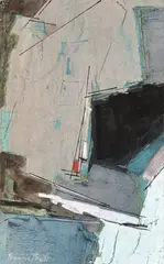 Komposition. 1960er Jahre by Francis Bott, Gouache, Aquarell und Tuschfeder auf dünnem Karton, sold Jun 2012