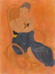 Pierre Boncompain, Le Rocking Chair, Um 1995, Pastellkreide und Bleistift auf Papier