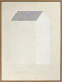 Horst Antes, Weißes Haus mit grauem Dach in Fläche