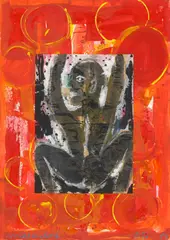 Helmut Middendorf, O.T., 1989, Acryl und Collage auf Papier