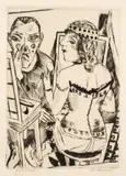 Max Beckmann, Garderobe, 1921, Kaltnadel auf Velin