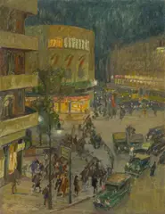 Otto Antoine, Potsdamer Platz bei Nacht, 1929, Öl auf Leinwand