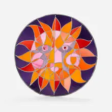 Jerry Siano, Untitled (Sun), stained and leaded glass