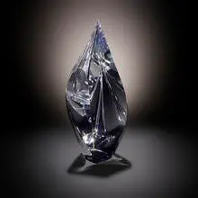 Lotus by Christopher Ries, 2009, cut, ground, and polished optical crystal, sold May 2022