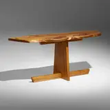 Greenrock table by George Nakashima, 1987, butternut, walnut, sold May 2022